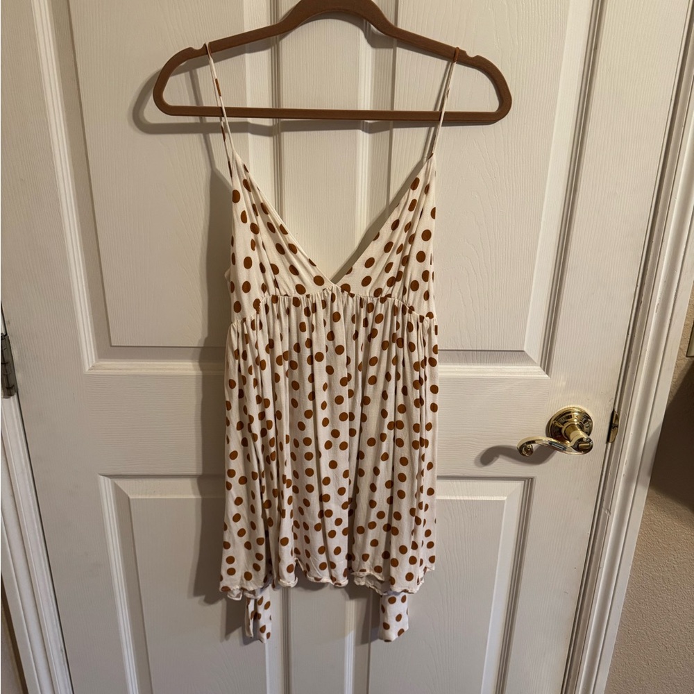 Zara Brown and White Polka Dot Camisole